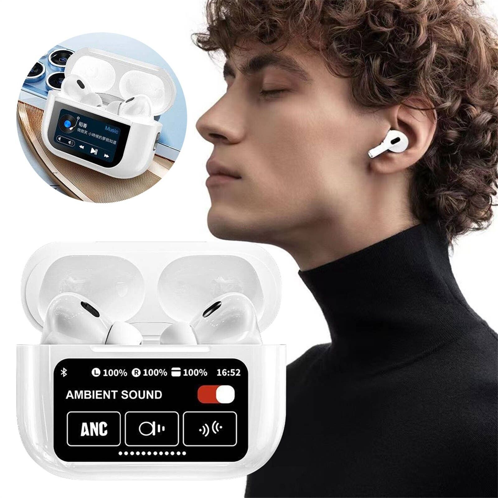 New A9 Pro Airpods ANC/ENC Noise Reduction, Touch Control