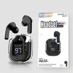 Air 31 TWS Transparent Wireless Earbuds – Black Edition