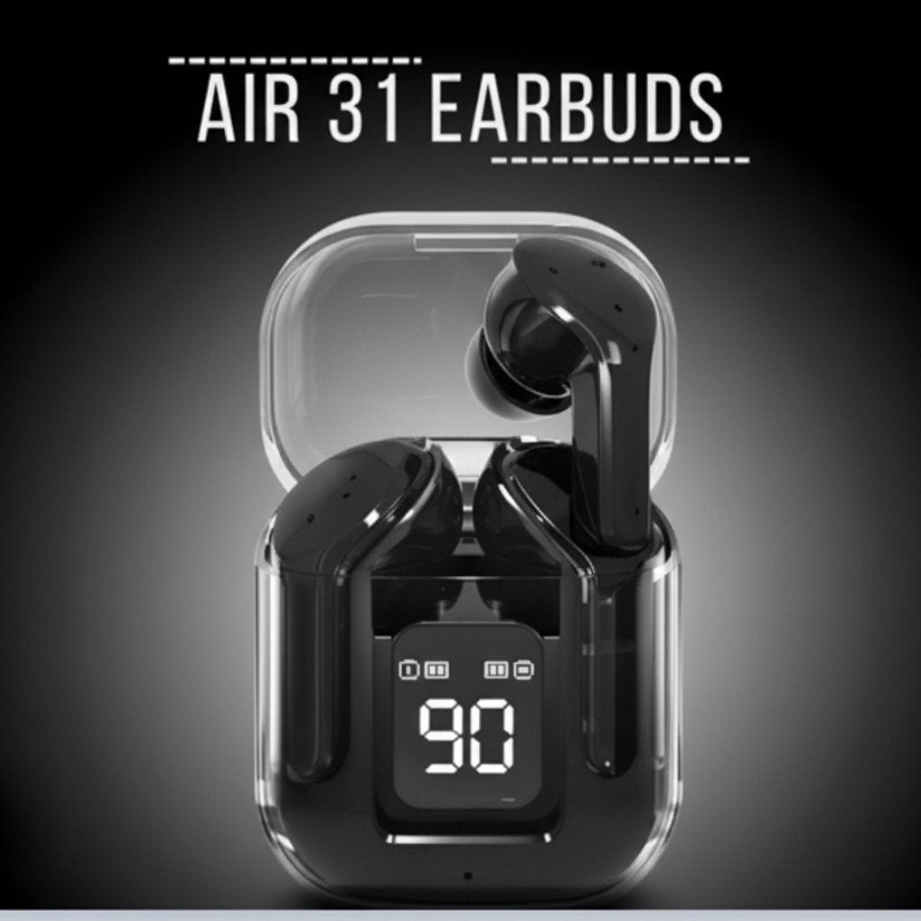 Air 31 TWS Transparent Wireless Earbuds – Black Edition