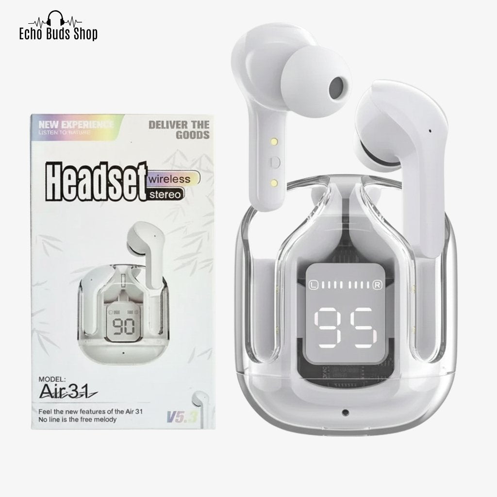 Air 31 TWS Transparent Wireless Earbuds – White Edition