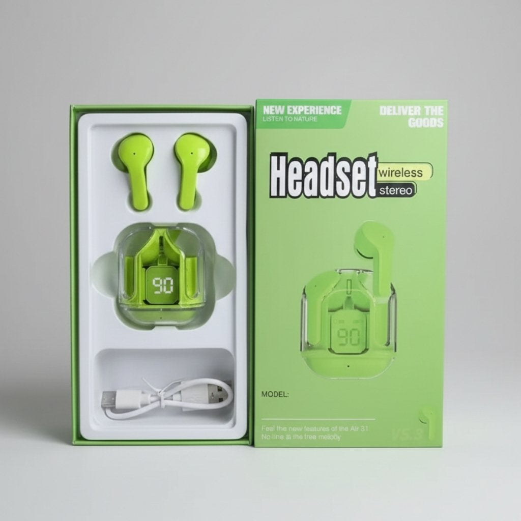 Air 31 TWS Transparent Wireless Earbuds – Green Edition