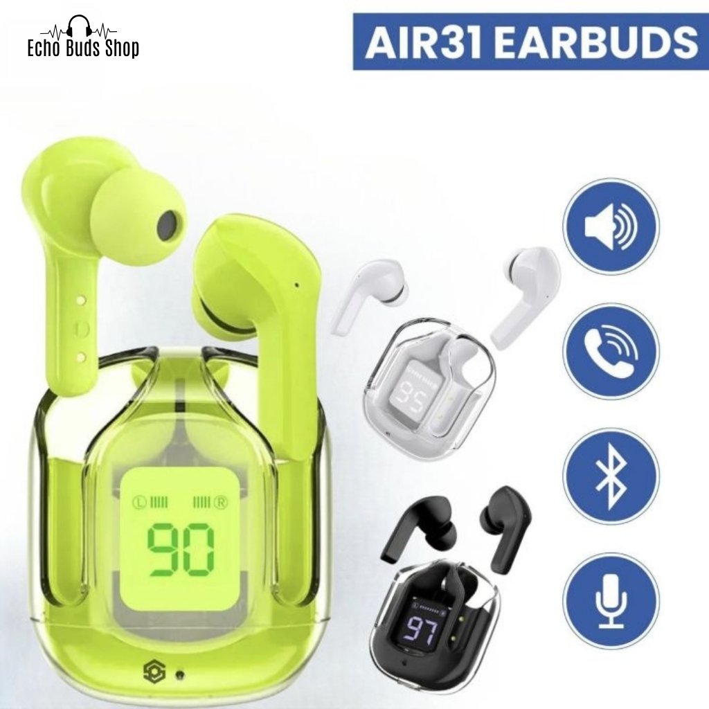 Air 31 TWS Transparent Wireless Earbuds – Green Edition